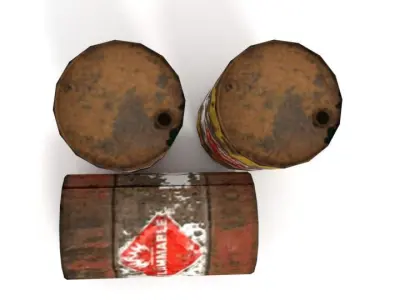Gas Barrel Low-poly 3D model