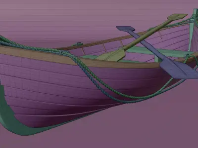 Realistic Raw Boat 3D model