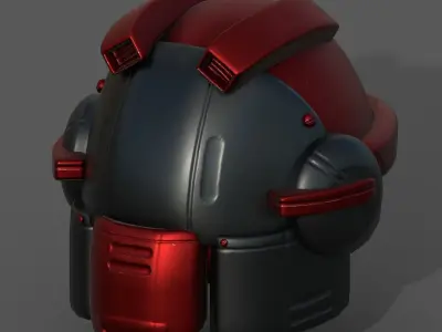 Helmet scifi military combat 3d model low poly  Low-poly 3D model 2