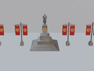 Soviet Sci-Fi Propaganda pack II Low-poly 3D model