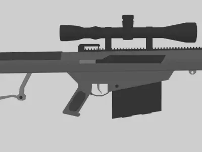 Low poly Barrett M82 sniper Low-poly 3D model