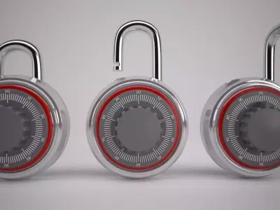 Combination Padlock 3D model buy