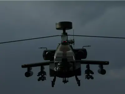 AH 64D APACH  Low-poly 3D model