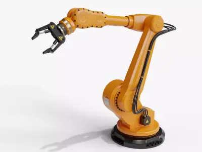 Industrial robot arm clean lowpoly Low-poly 3D model