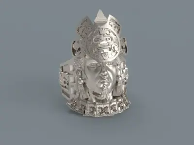 Aztec warrior ring  3D print model purchase