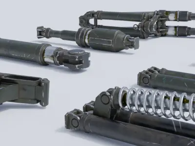 Shock absorbers Low-poly 3D model
