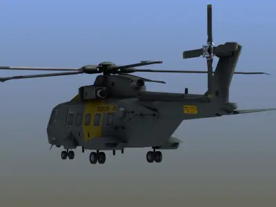 AW101 Merlin Rescue LD1 Low-poly 3D model