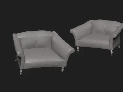 sofa  stylized Low-poly 3D model