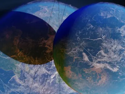Sci-fi Planet Scene Low-poly 3D model