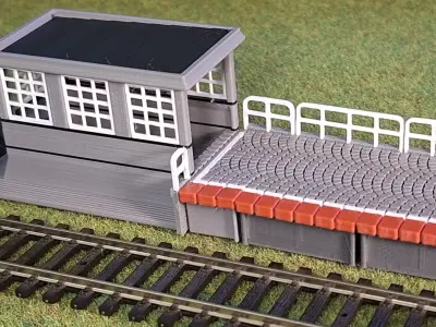 Single Edge Platform Underpass4 1-87 FDM color 3D print model