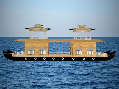 Recreational House Boat 3D model