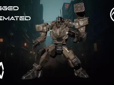 Assault Mech Low-poly 3D model