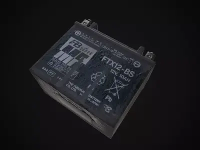 Motorcycle Battery - Photogrammetry  Low-poly 3D model