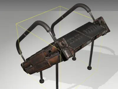 Futuristic Stairs - 8 - Rusty Textures Low-poly 3D model