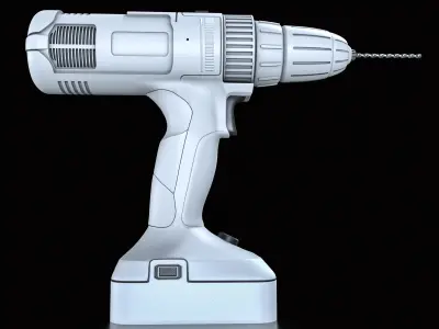 Hammer-Drill Low-poly 3D model