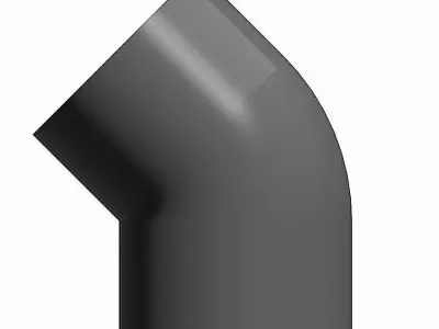 PVC Elbows 45 Degrees - BSP Female Ends Free 3D model