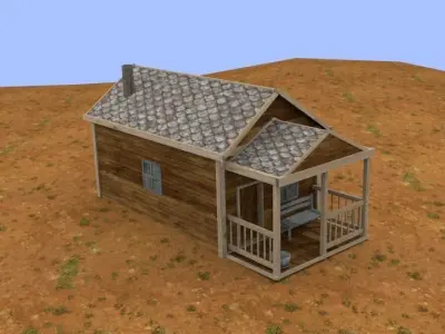 Western house  Free low-poly 3D model