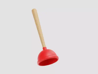Plunger 3d model Low-poly 3D model