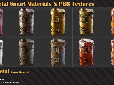 30 Metal Smart Materials and PBR Textures - VOL 09   Texture