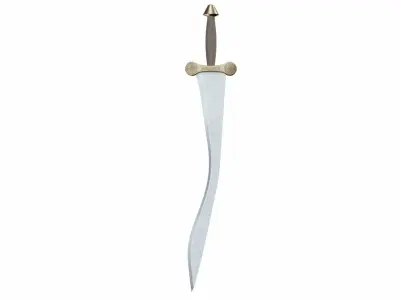 Curved sword 5 Low-poly 3D model