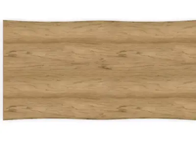 Modern Wooden Dining Table with Black Metal Legs  3D model