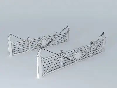 Eco Rail Track Crossing Gates Old Steam Days Free 3D model