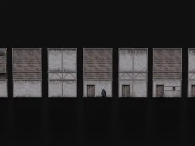 Medieval Modular Wall Kitbash 3D Model  Low-poly 3D model