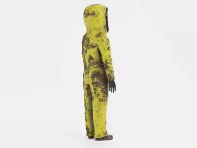 Protective Suit V6 - Weathered Hazmat Safety Coverall 3D model