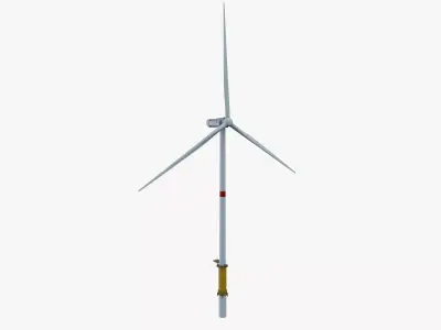 Wind Turbine Low-poly 3D model 10
