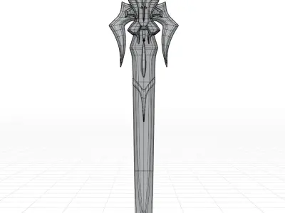 Simple lowpoly fantasy sword modeling Low-poly 3D model order