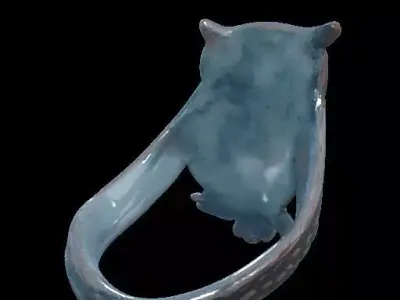 Antique Style Owl Ring 3D print model