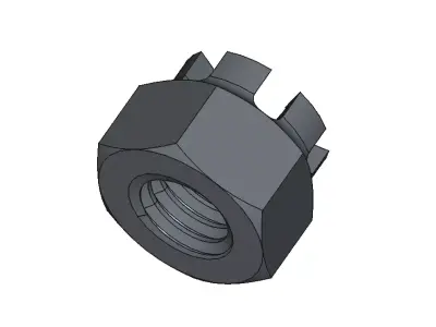 M12 Castle Nut 3D model