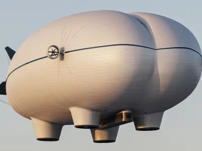 Modern Helium Airship  Low-poly 3D model