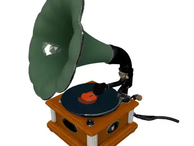 Vintage Gramophone 3D Model Low-poly 3D model