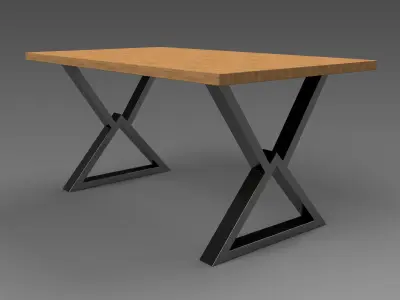 Industrial dining table modern TYPE 9 3D model