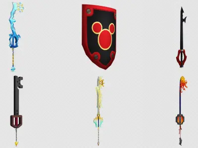 Cartoon - Objects Weapons Low-poly 3D model