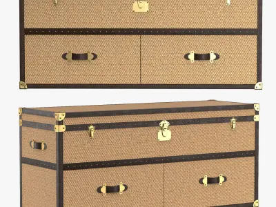 MAYFAIR RATTAN MEDIA CONSOLE 3D model