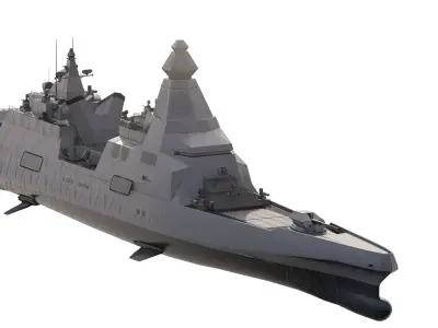 US NAVY DETAILED MODERN DESTROYER 3D model