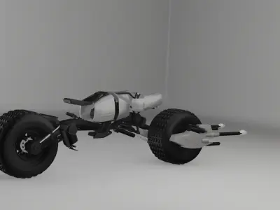 BATPOD motorcycle with gun Low-poly 3D model