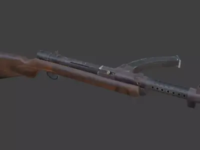 gun type100 Low-poly 3D model