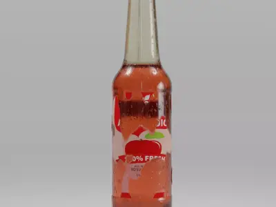 condensate juice bottle with label ripped off 3D model