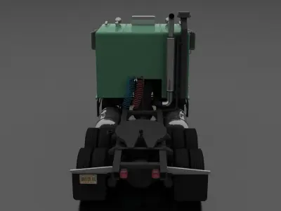 W-Series WT-9000 Semi Truck 1972 Low-poly 3D model