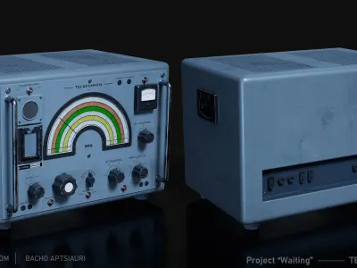 Telefunken E127 Vintage Radio Lowpoly model used electronics Low-poly 3D model