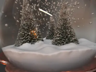 Antique Christmas Snow Globe 3D model