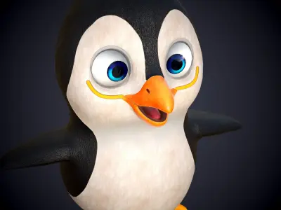 Penguin Low-poly 3D model buy