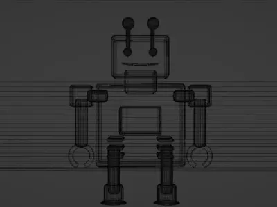 robot with eyes Free low-poly 3D model