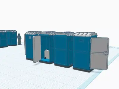 H0 Portable Toilet 1 87 Open Door  3D print model