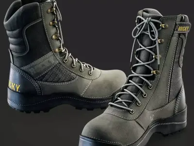 Tactical Boots Texturing In Substance Painter 3D model