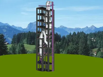 B-Kiln Feed Preheater Calciler-2S-ILC Free 3D model