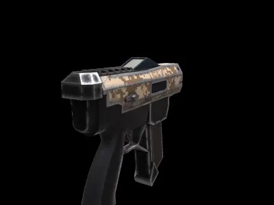 Futuristic machine pistol Low-poly 3D model